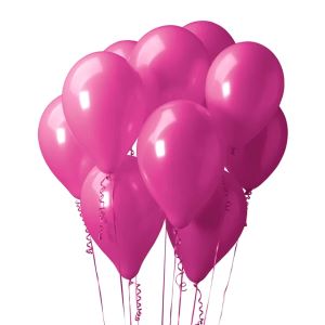 A group of 10 pink balloons.