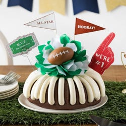 A bundt cake with frosting