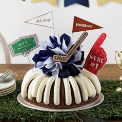 A bundt cake with frosting