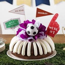 A bundt cake with frosting